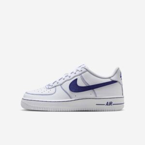 Nike Air Force 1 LV8 Grade School White Deep Royal Blue Sneakers
