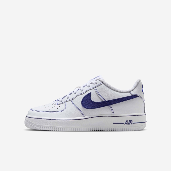 Nike Air Force 1 LV8 Grade School White Deep Royal Blue Sneakers