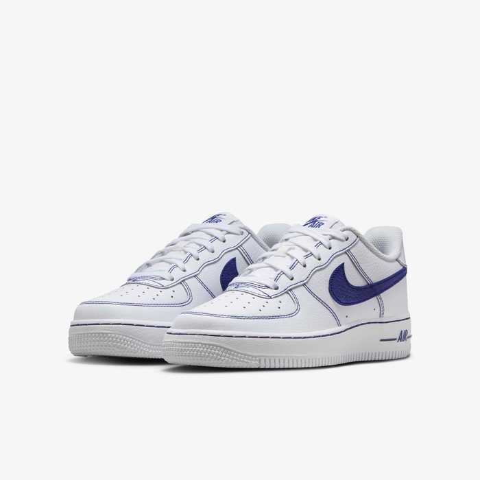 Nike Air Force 1 LV8 Grade School White Deep Royal Blue Sneakers