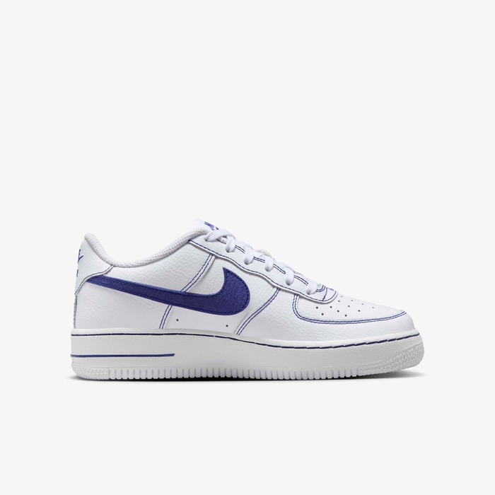 Nike Air Force 1 LV8 Grade School White Deep Royal Blue Sneakers