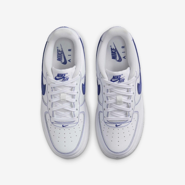 Nike Air Force 1 LV8 Grade School White Deep Royal Blue Sneakers