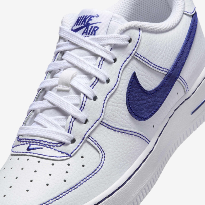 Nike Air Force 1 LV8 Grade School White Deep Royal Blue Sneakers
