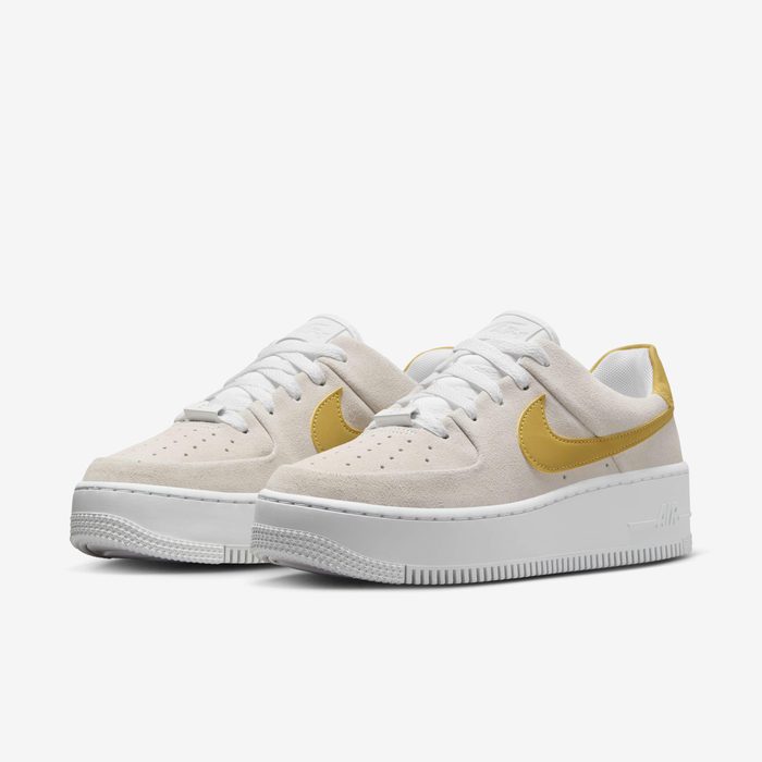 Nike AF1 Sage Low side view white gold