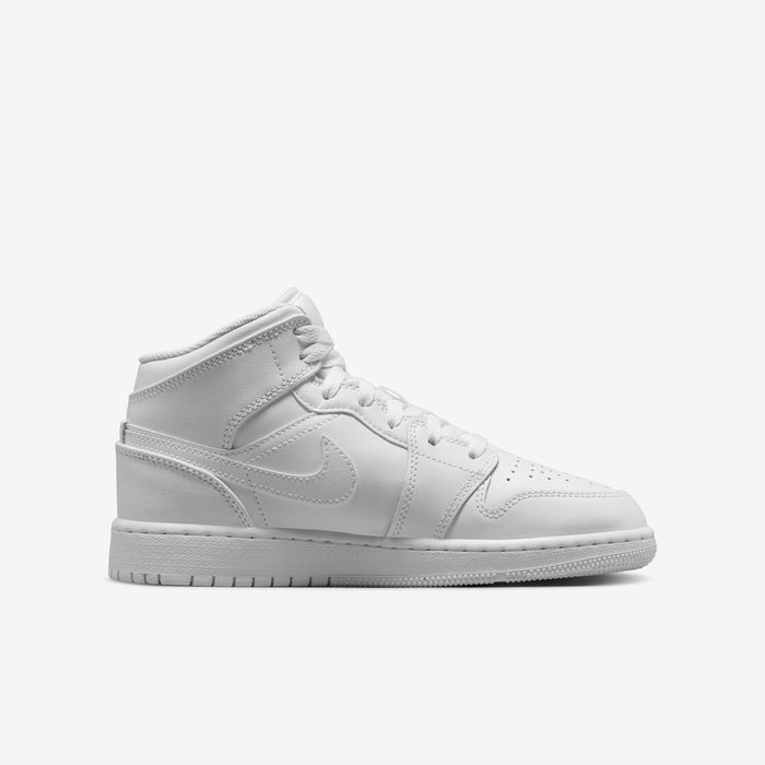 Jordan 1 Mid Triple White Older Kids’ Shoes – 554725-136