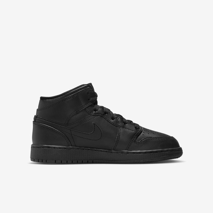 Jordan 1 Mid Triple Black Older Kids’ Shoes – 554725-093